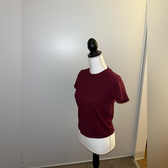 Brandy Melville maroon baby tee crop top shirt - Picture 4 of 7
